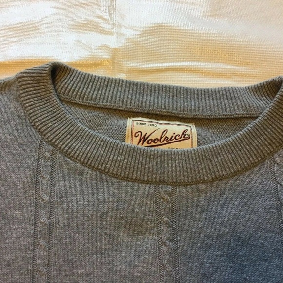 Woolrich's Men's M gray sweater cable knit cotton - Picture 2 of 6